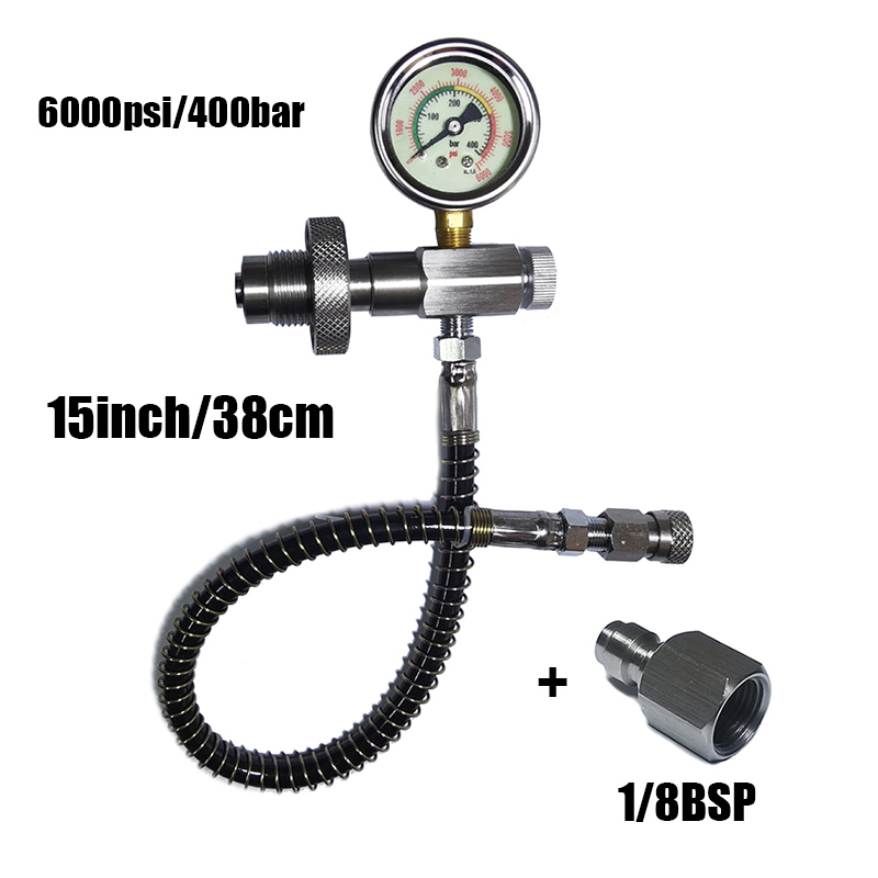 HPA Big Gas Tank To Small Cylinder Stainless Steel DIN G5/8 High Pressure Air Fill Station Refill Connector: light green