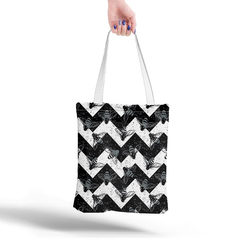 Lerret tote bag shopping reise kvinner øko gjenbrukbare skulder shopper vesker harajuku høy kapasitet shopping bolsa: Stil 11