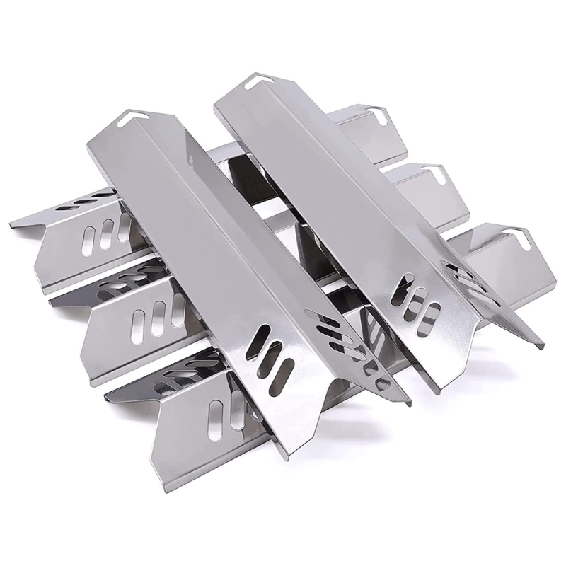 4 Stück Gasgrillplatten-Edelstahl-Flammenbändiger, beheizte Schild-Wärmeplatten-setzt