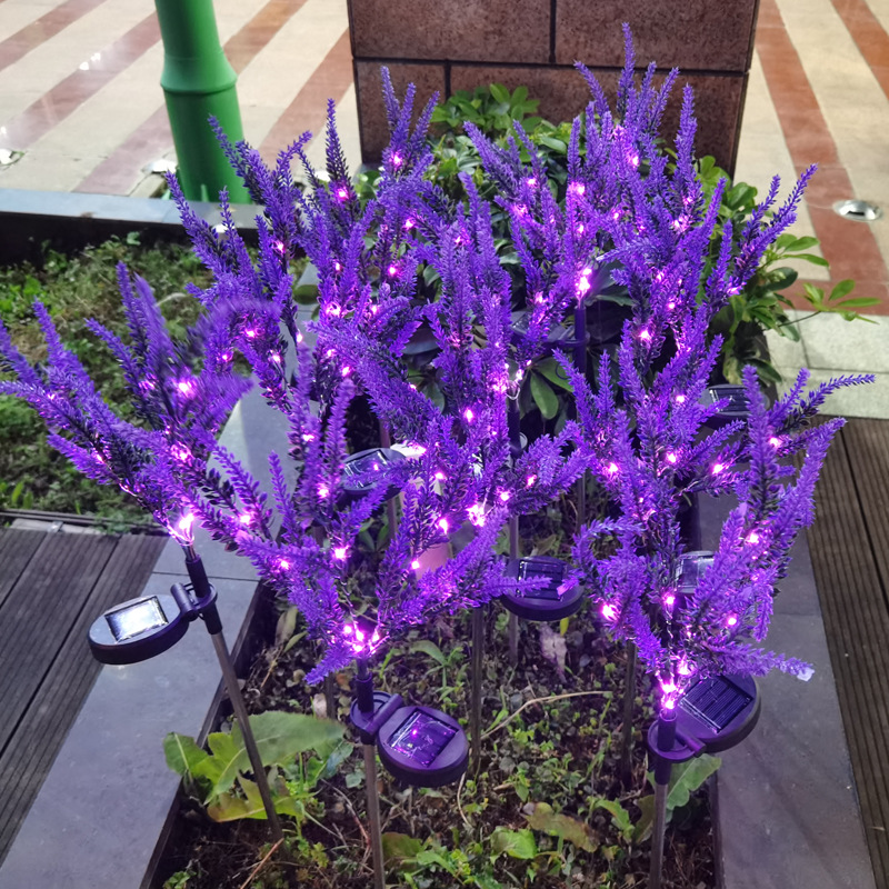 Lampa słoneczna LED kwiat lawendy trawnik krajobrazowy lampa słoneczna ścieżka ogrodowa dziedziniec sztuczny kwiat aranżacja podłogi