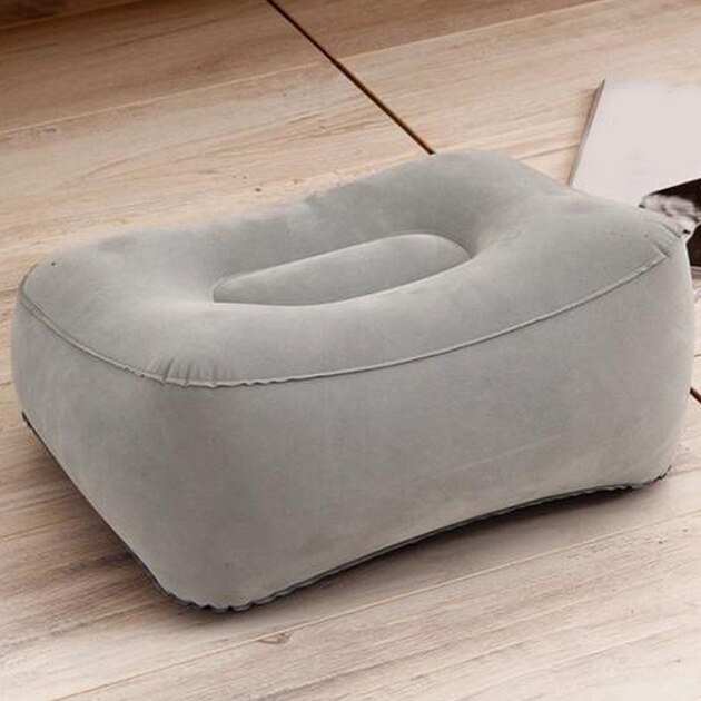 PVC Gray Train Flight Travel Inflatable Foot Rest Pillow Portable Pad Mat Footrest Pillow Home Outdoor Foot Relief Cushion