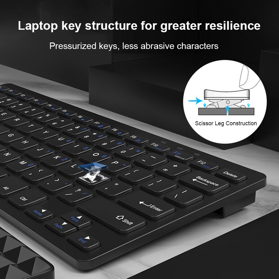 2.4G Wireless Bluetooth Keyboard Wireless Silent Gaming Keyboard For Macbook Pro iPhone iPad Tablet Ultra-slim Computer Keyboard