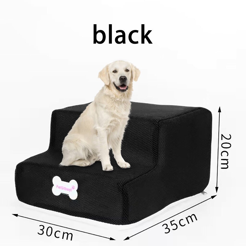 Pet Bed Stairs Pet Stairs Breathable Mesh Foldable Pet Stairs Detachable Dog Ramp 2 Steps Ladder for Small Dogs Puppy Cat Bed: A
