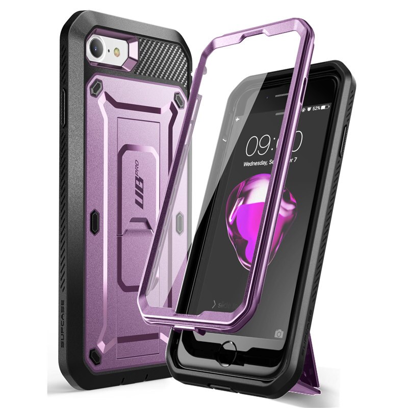 SUPCASE Für iPhone SE Fall Für iPhone 7/8 Fall UB Pro Robuste Holster Abdeckung Fall mit Gebaut-in screen Protector & Ständer: Violet