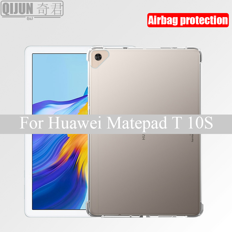 Tablet case for Huawei Matepad T 10S 10.1&quot; Silicone soft shell Airbag cover Transparent protection for AGS3-L09 AGS3-W09