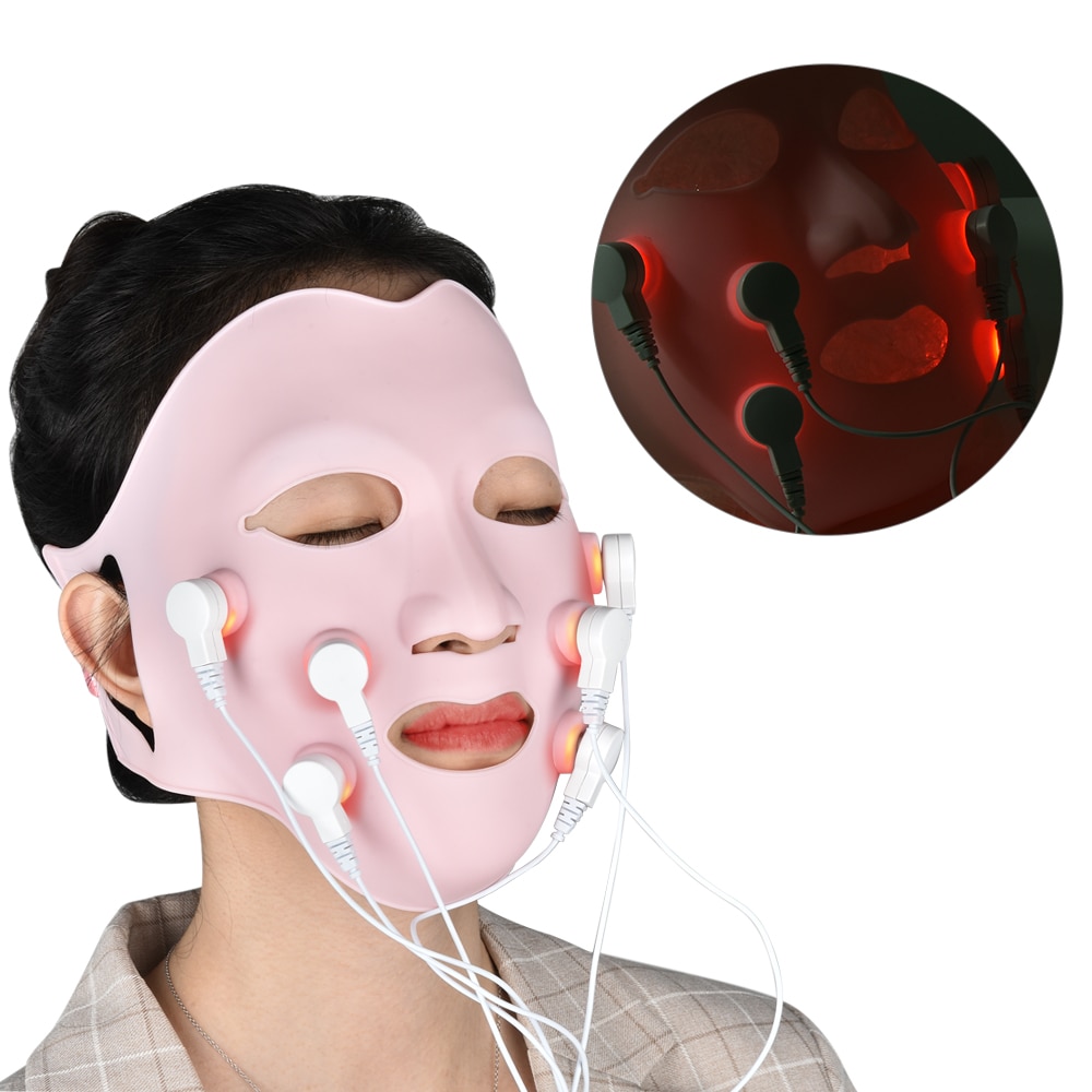 Facial Beauty Red Light Face Therapy LED Vibration Phototherapy Facial Mask Machine Skin Light Therapy Anti Wrinkle Tender Skin