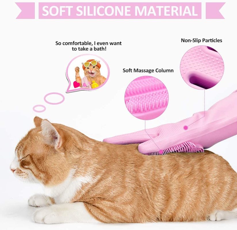 Guanti per la pulizia della toelettatura degli animali domestici cane gatto bagno Shampoo guanto Scrubber magia lavapiatti spugna guanto per depilazione in silicone