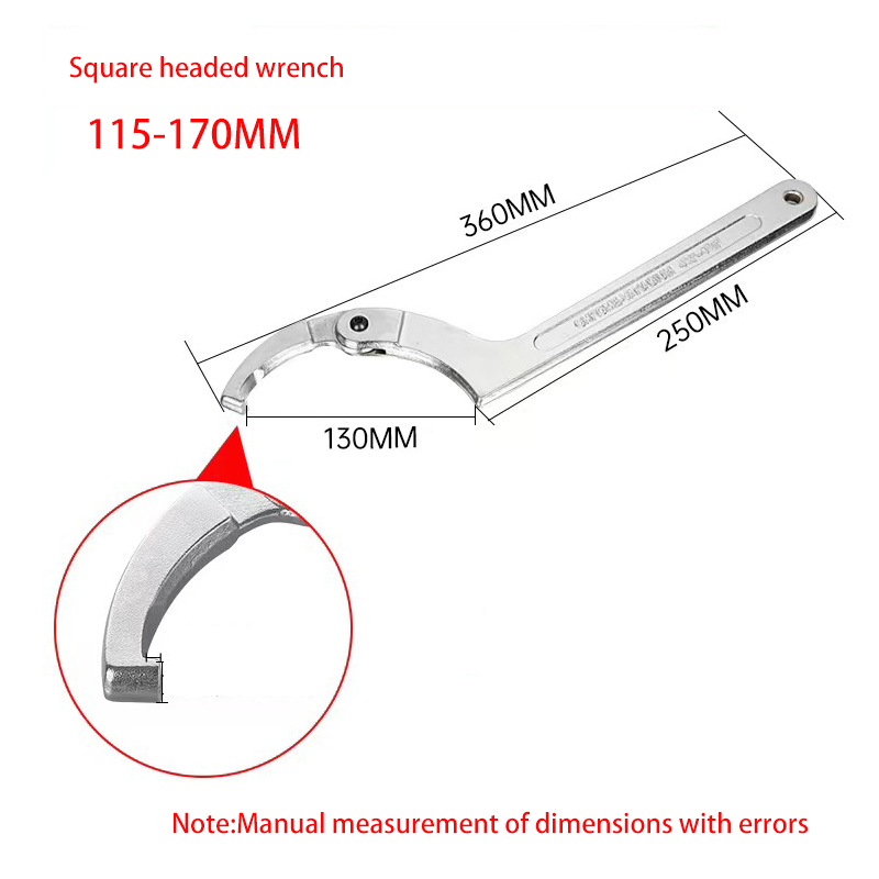 Adjustable Wrench Hook Spanner Square/Round Head CR-V Spanner For Round Bolt Maintenance Dismantling Tools 19-51/32-76/51-120mm: Orange