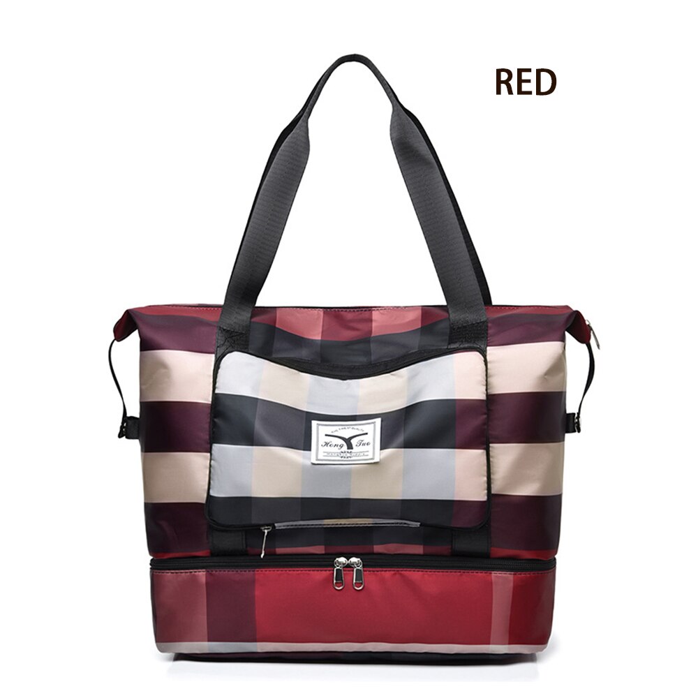Large Foldable Capacity Unisex Travel Bag Women Multifunctional Waterproof Travel Bag WaterProof Men Shoulder Bag Sports Bag: RED