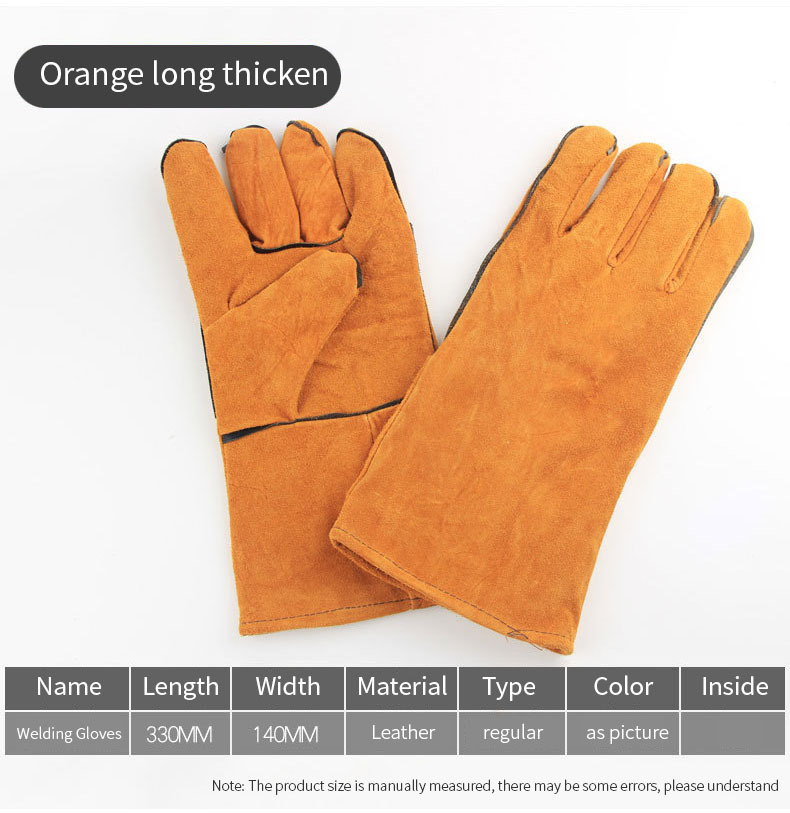 Thicken Leather Welding Protective Gloves Lengthened High Temperature Resistant Special Anti Scald And Wear-resistant Gloves: C / 1 pcs