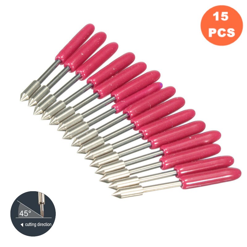 KZTech 15PCS 30 45 60 Degree Vinyl Cutter Blade for Graphtec CB15 CB09 Silhouette Cameo Craftrobo Blades CB15U Cricut CB09U: CB09 45degree