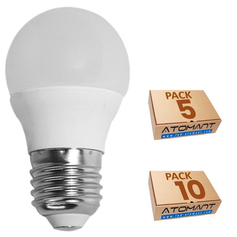 LED ATOMANT® G45 E27 7W 650LM Bombilla LED a++ iluminación luces decoración hogar salón dormitorio taller almacén