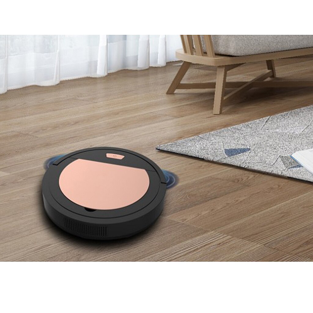 Robot Vacuum Cleaner Auto Sweeper for Hard Floors Carpets Pet Hair Clean: Black
