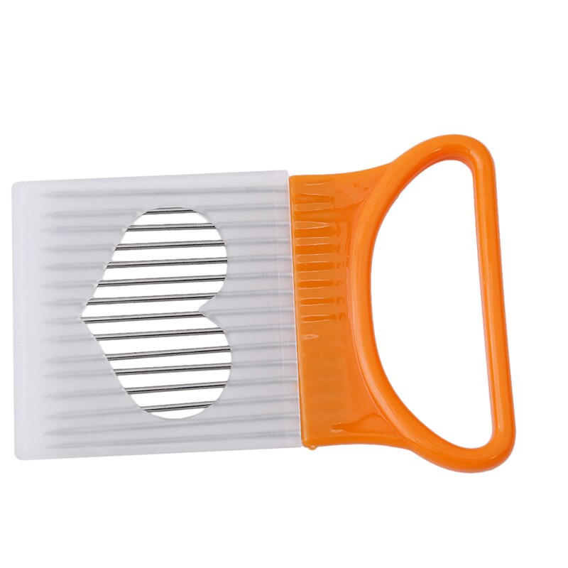 Convenient Kitchen Helper Onion Tomato Holder Safe Fork Vegetables Slicer Cutter Mental Needle Guide Slicing Fruit Cutter Gadget: Orange