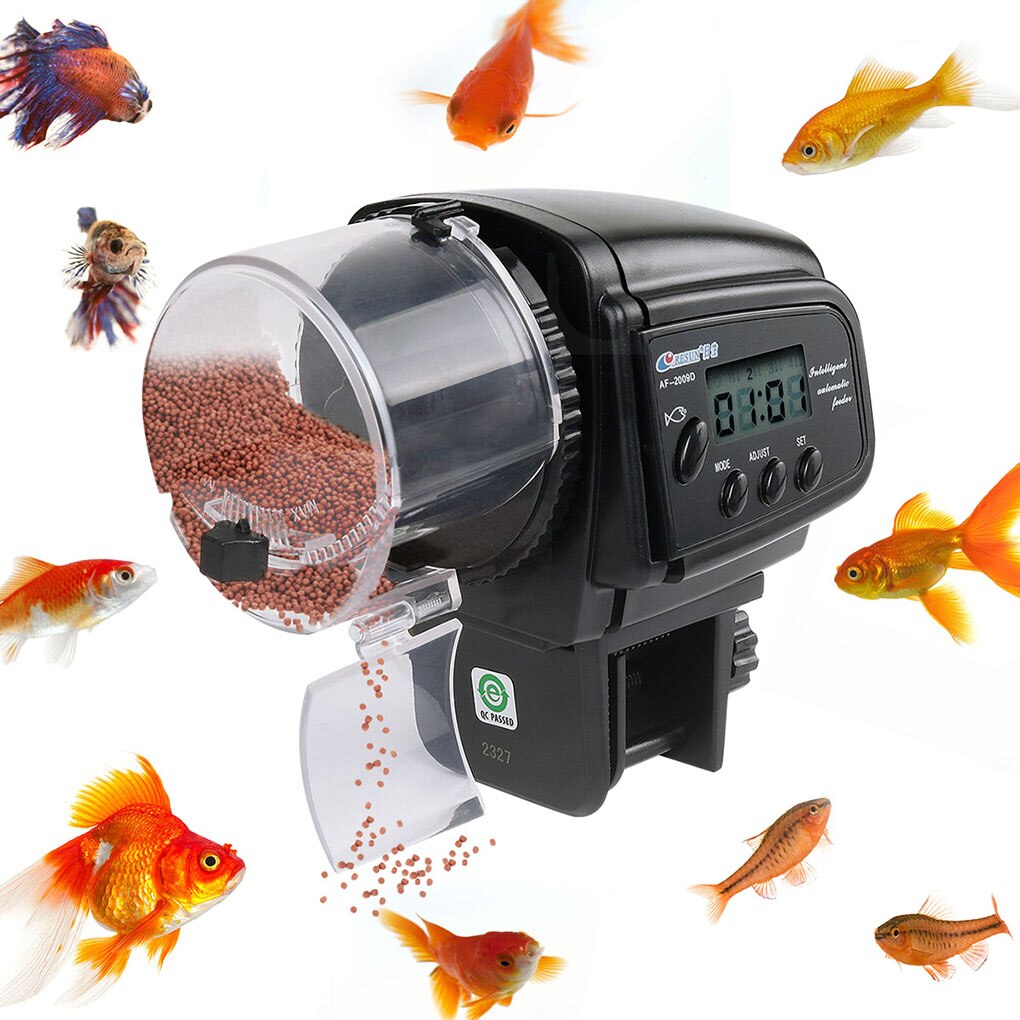 zeitgesteuert Automatische Fisch Zubringer Digital LCD Automatische Aquarium Panzer Auto Fischfutter Zubringer Timer Fisch Haustier Fütterung Spender