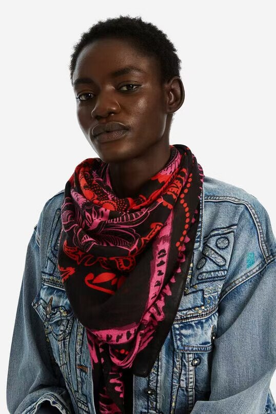 Spaanse Desigual Kleurrijke Print Dames Sjaal Geborduurde Zonnebrandcrème Zonnescherm Lange Handdoek Bloemen Strandlaken: 4