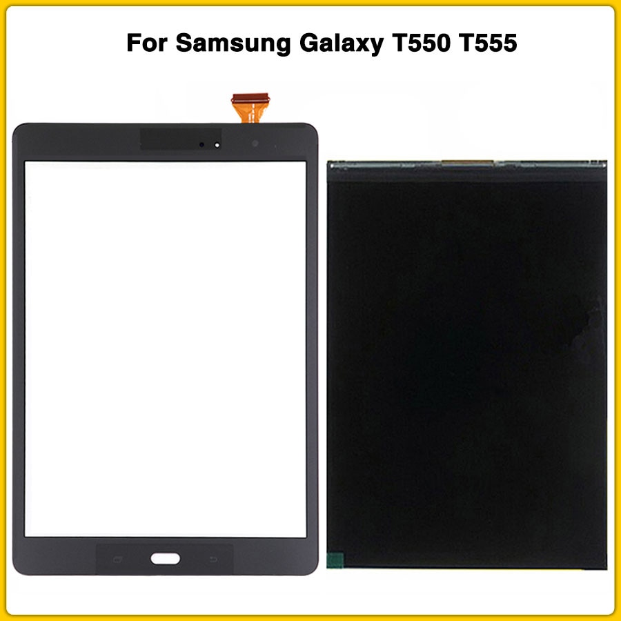 T550 lcd pekskärm för samsung galaxy 9.7 "sm -t550 t550 t555 t551 lcd display + pekskärms digitizer sensor framglas