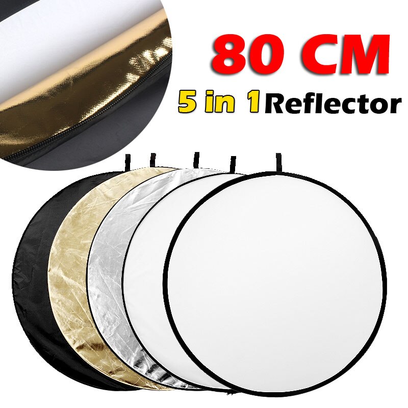 Ashanks 5 In 1 80Cm Portable Inklapbare Licht Ronde Fotografie Reflector Voor Studio Multi Photo Disc