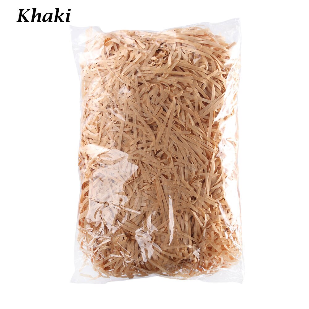 Confettis en papier raphia de 100g, pour boîte, remplissage de fête, accessoires d'emballage, fournitures artisanales de bricolage: khaki