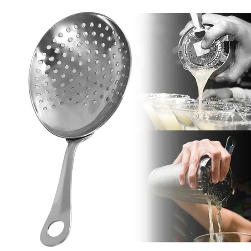 Colador de hielo para Bar, herramientas de acero inoxidable 304, para cóctel de espino, malla para zumo, para barman