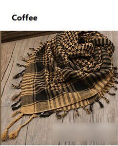 Unisex 5 Colors Women Men Checkered Arab Grid Neck Keffiyeh Palestine Scarf Wrap Shawl: coffee