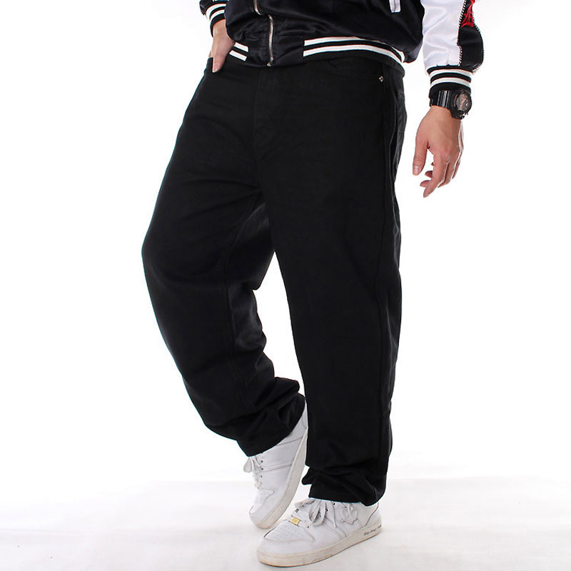 Loose Jeans Men Denim Pants Straight Oversized Baggy Streetwear Casual Hip Hop Brand Black Wide Leg Trousers Plus Size 30 - 46: 38