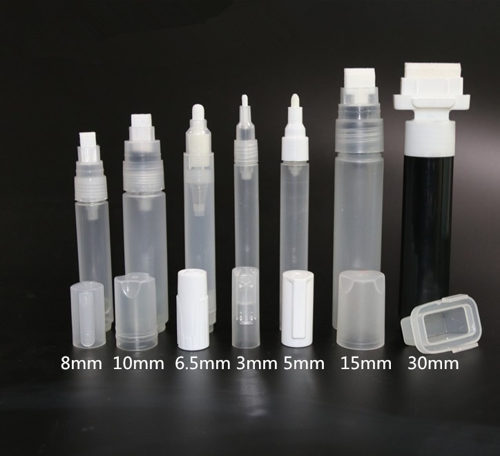 nib 3mm 5mm 6.5mm 8mm 10mm 15mm 30mm Flat empty liquid chalk Paint marker barrels pen Repeated Filling ink 1pcs