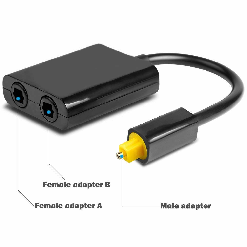 Adapter 1 Eingang 2 Ausgang Dual Hafen Toslink Eine Teilen Sich in Zwei Audio- Patchkabel Splitter Fiber Optik Audio- Kabel 1 in 2 aus