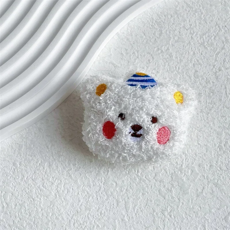 Cute Bear Fur Funny Fluffy Plush Folding Grip Phone Holder for IPhone Samsung Support Tok Socket Pocket Finger Griptok Stand: Red