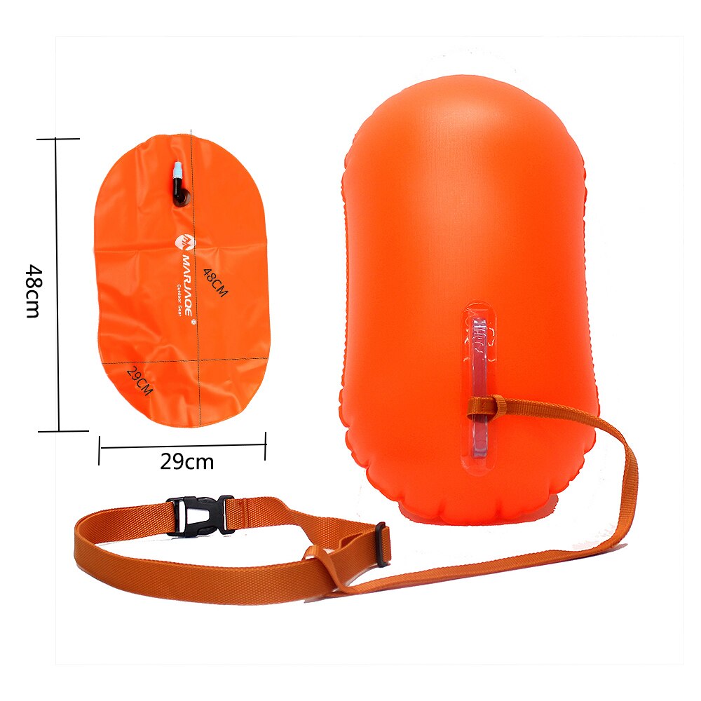 Svømning bøje svømning livreddende bøjer oppustelige flyde taske sikkerhed flydende luft tør taske slæb flyde drivende signal airbag: Lille 48cm