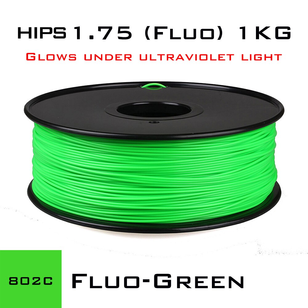 3dsway-filamento HIPS de plástico para impresora 3D, Material Reprap Makerbot de , 1,75mm, 1kg: HIPS Fluo-Green