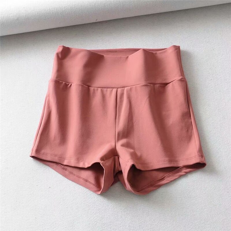 Lundunshijia sommer elastiske sportsshorts med høj talje bomuldsshorts til kvinder 6 farver