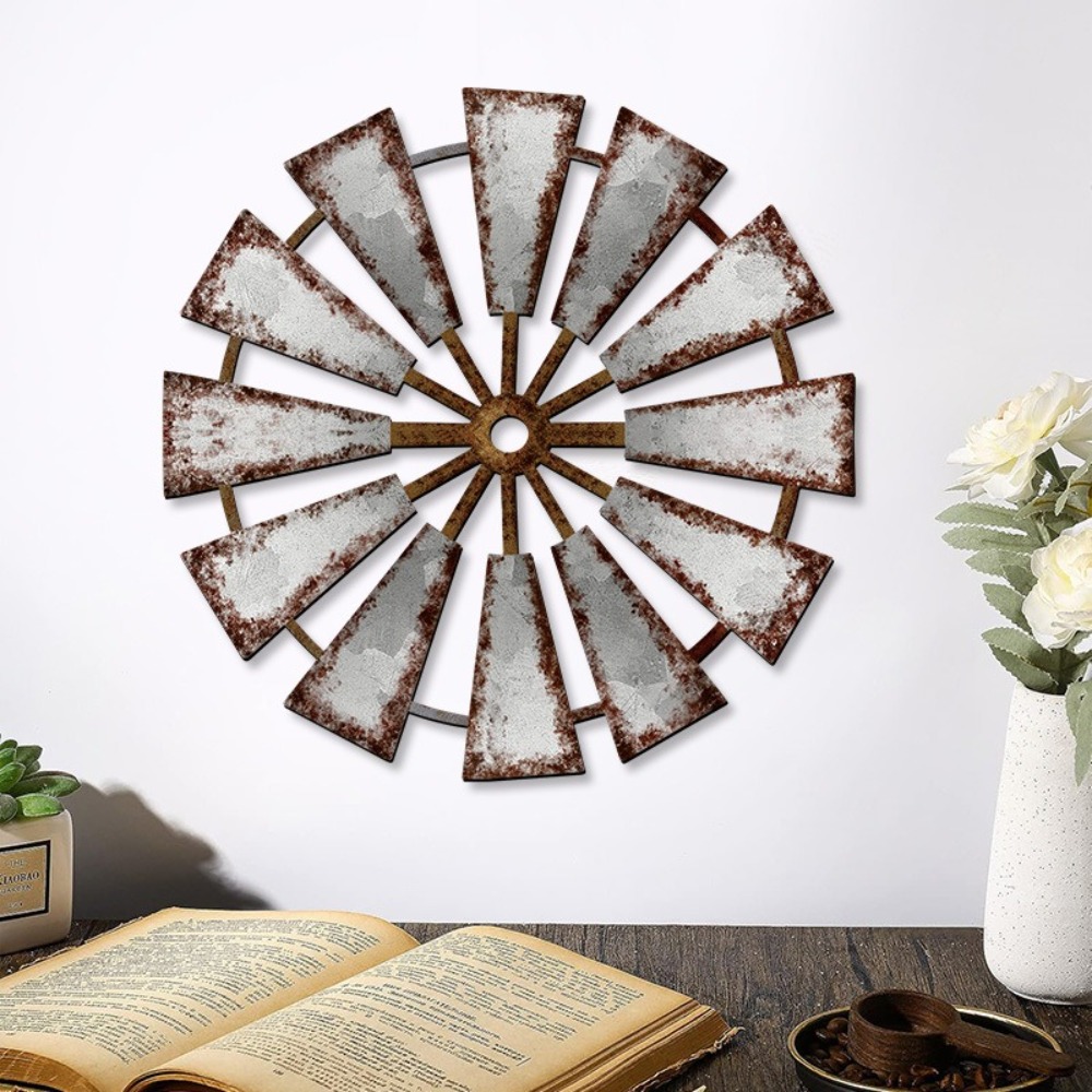 Molino de viento de madera Vintage, decoración de pared, tema campestre, molino de viento único, decoración del hogar, estilo rústico, colgante, arte de pared rústico, decoración de cocina