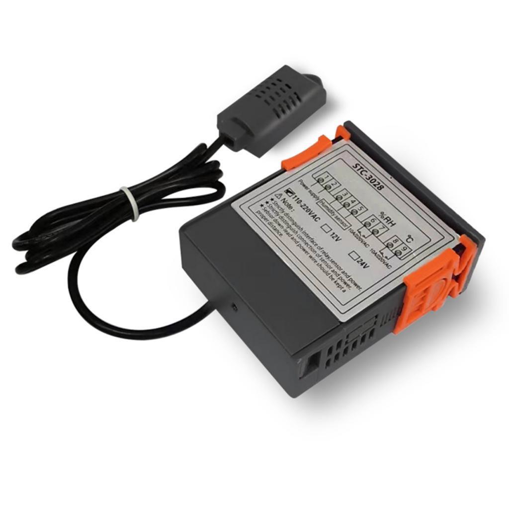 Temperature and Humidity Controller - Pre-Wired Dual Stage Thermostat adn Humidistat for Mushroom Greenhouse Reptile