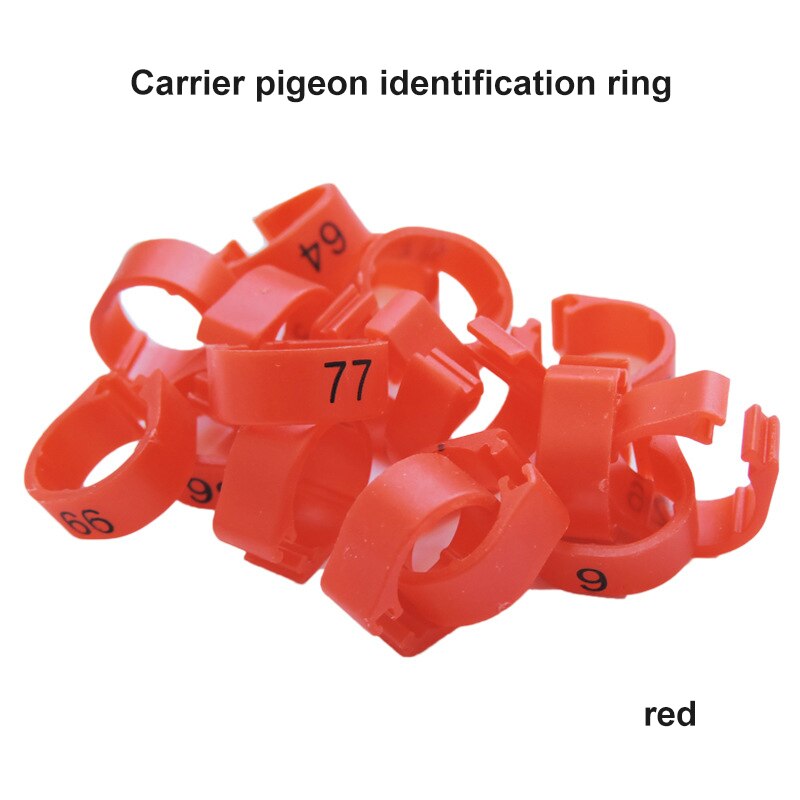 100Pcs Duif Been Met Gevogelte Duif Vogel Papegaai Clamp Ring Met Voet Ring Vogel Markering Ring Huisdier Vogel Benodigdheden vogel Accessoires: red