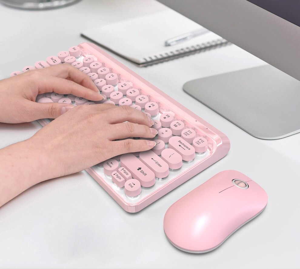 ZERODATE HXSJ V500 77 Key 2.4G Wireless Keyboard and Mouse Set Round Keycap,Ultra-thin Energy Saving Mouse