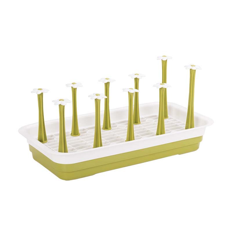 Baby Bottle Drying Rack Countertop Drying Escorredor De Mamadeira Drying Rack For Babies Bottle Drainer Dryer Cleaning Dryer: Green Square