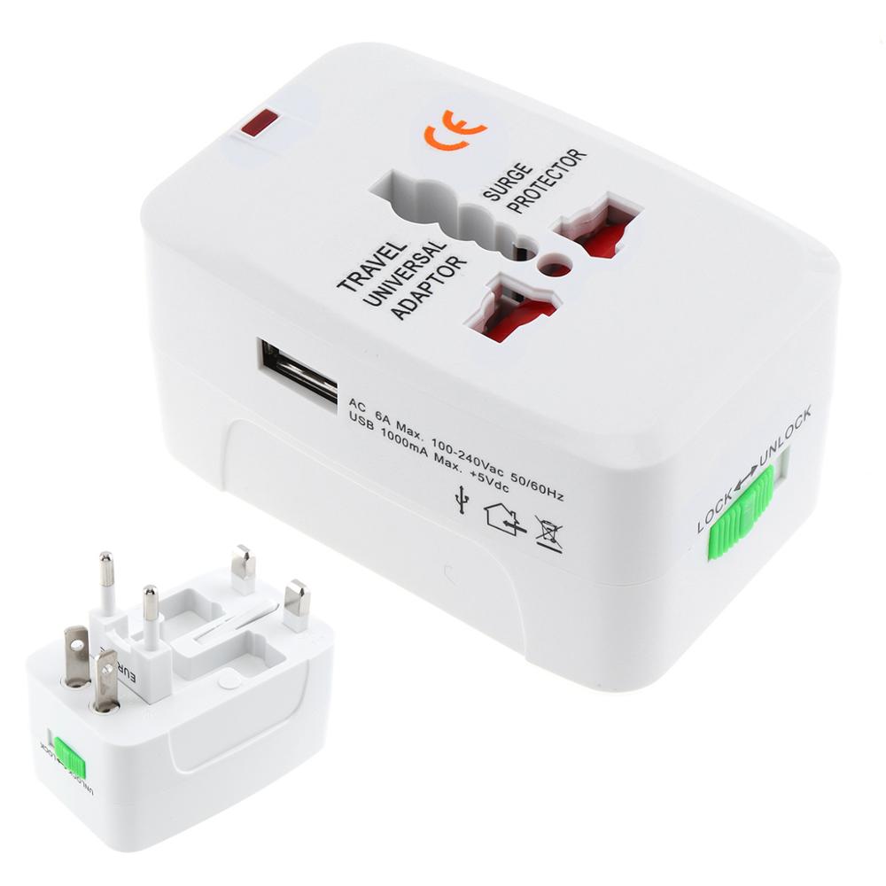 Universal International Travel Adapter Plug Dubbele Usb-poort Ac Power Adapter Muur Oplader Met Au Vs Uk Eu Plug Socket converter