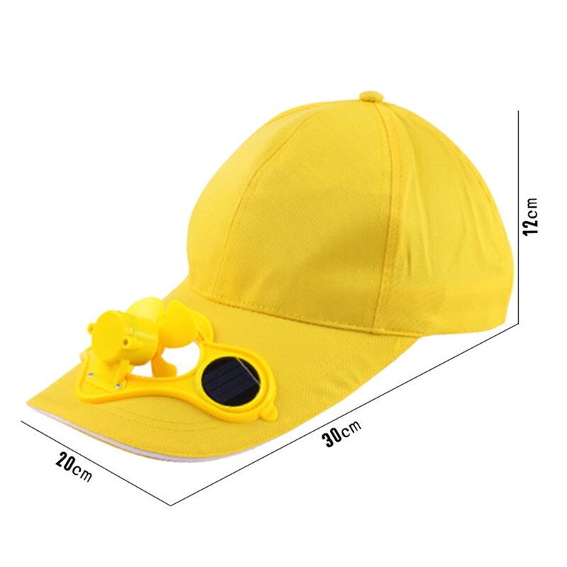 Witte op zonne-energie werkende ventilator zomersport buitenhoed pet met zonne-energie koelventilator fietsen klimmen kleine airconditioning