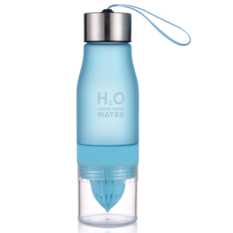 650ml Wasser Flasche Gepressten Saft Zitrone Saft Wasser Flasche Obst Infuser Trink Für draussen Sport Mein Shaker Trinken Flasche: Blau