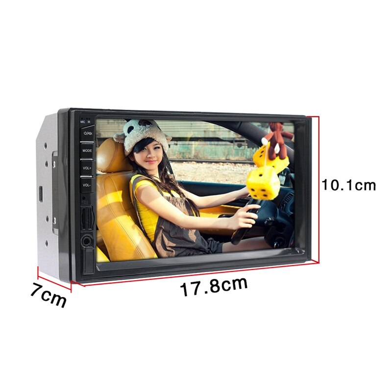 2 Din Car Multimedia Player Car Radio Bluetooth Mirrorlink HD Press Radio Mp5 Player Usb AUX o Stereo 7082
