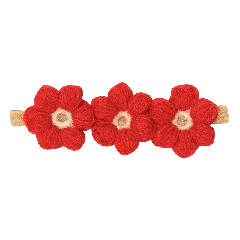 Diadema de ganchillo con flores para bebé y niña, accesorios para el pelo, diademas para niños, horquillas de lana, banda para recién nacido, accesorios Vintage: 5