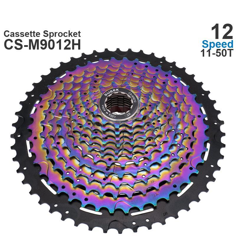 SUGEK 11/12/13 Speed Cassette Sprocket 50/52T DEORE M5100 M6100 CS-M9011 12 13 Colorful HG Steel/Al compatible K7 XT GX MTB: M9012H 50T colorful