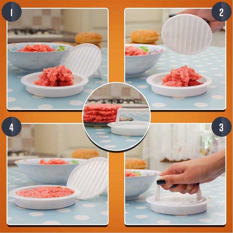 2 st/set rund form hamburgerpress livsmedelsgodkänd plastbiffmaskin kött hamburgare form form nötkött grill hamburgare press