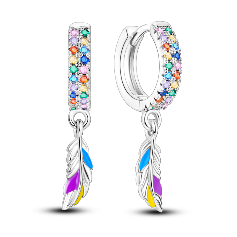 Pendientes colgantes de plata de ley 925 con símbolo de la suerte para mujer, finos de a la , accesorios de joyería elegantes: Rojo