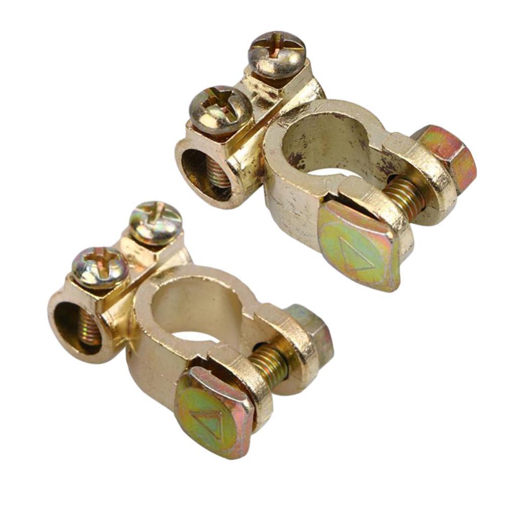 2Pcs Positive + Negative Car Vehicle Alloy Battery Terminal End Clamp Connector