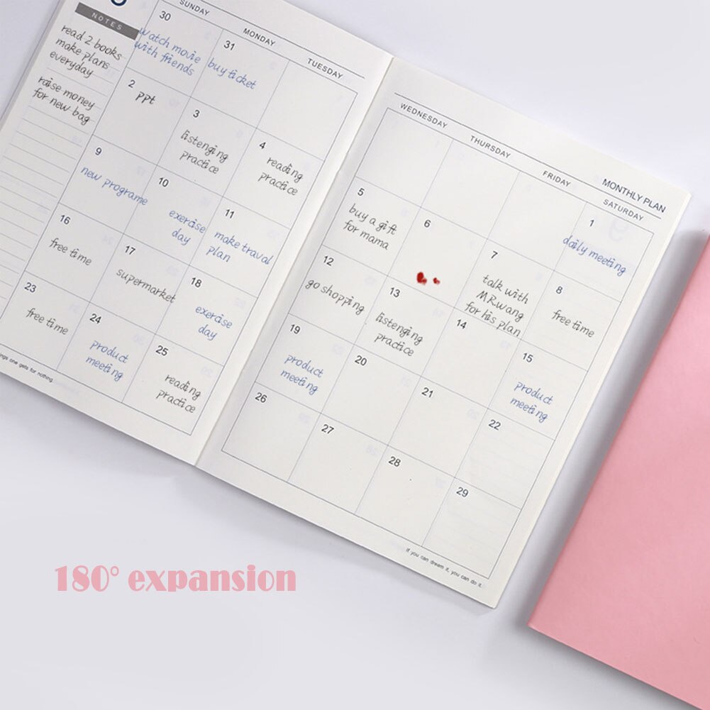 Notebook Agenda Planner Diary Meeting Book Girl School Stationery Monthly Plan Supplies FAS6