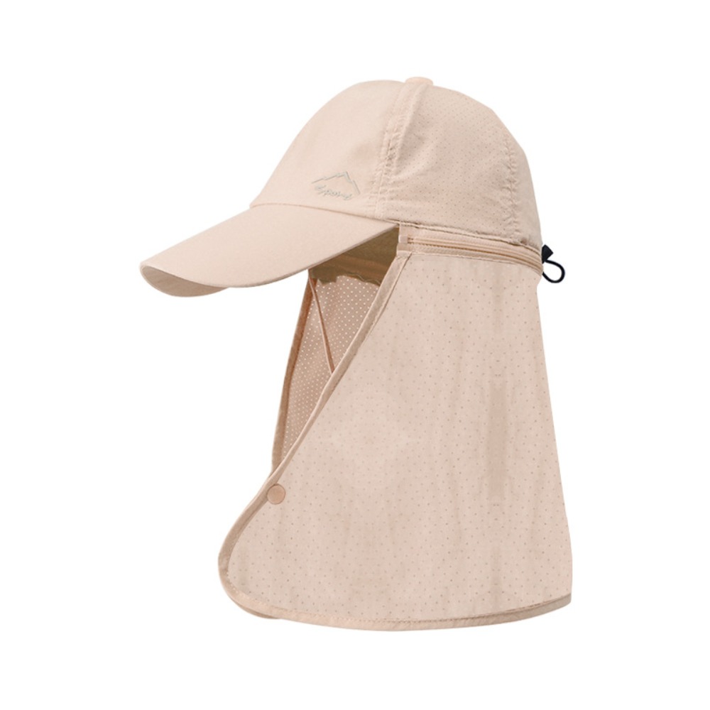 Protección solar Sombrero impermeable para el sol Secado rápido Gorra de béisbol de pesca de ala ancha Mantón desmontable Gorra de playa transpirable: Negro