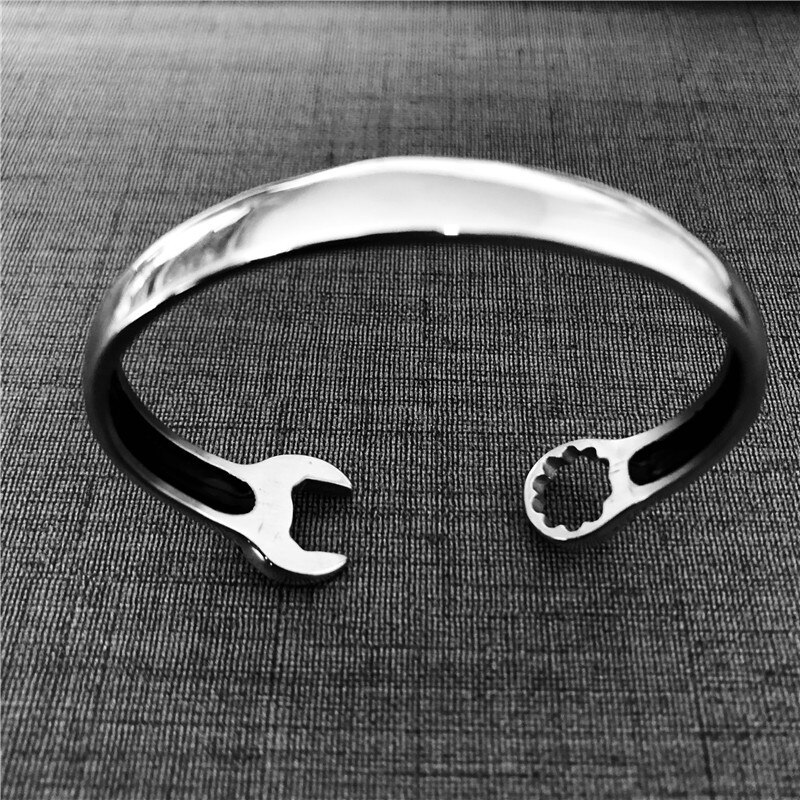 brazalete llave inglesa 316L de acero inoxidable Cool de pulido llave pulsera