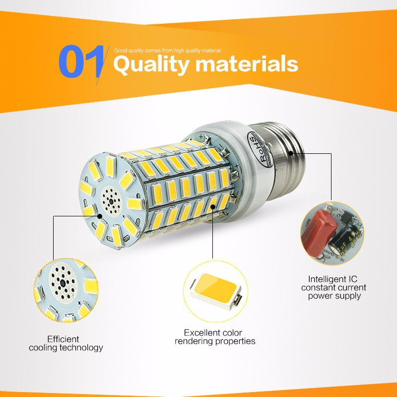 LED Lamp E27 LED Lamp 220 V 5730 SMD Maïs Lamp 24 36 48 56 69 LEDs Lampen Met CE ROHS Kerst Kroonluchter Verlichting